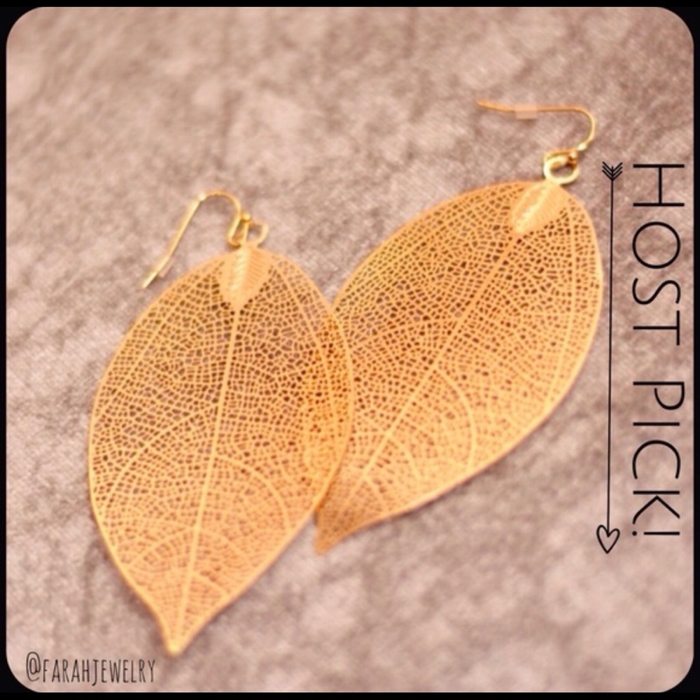 Rose gold leaf earrings